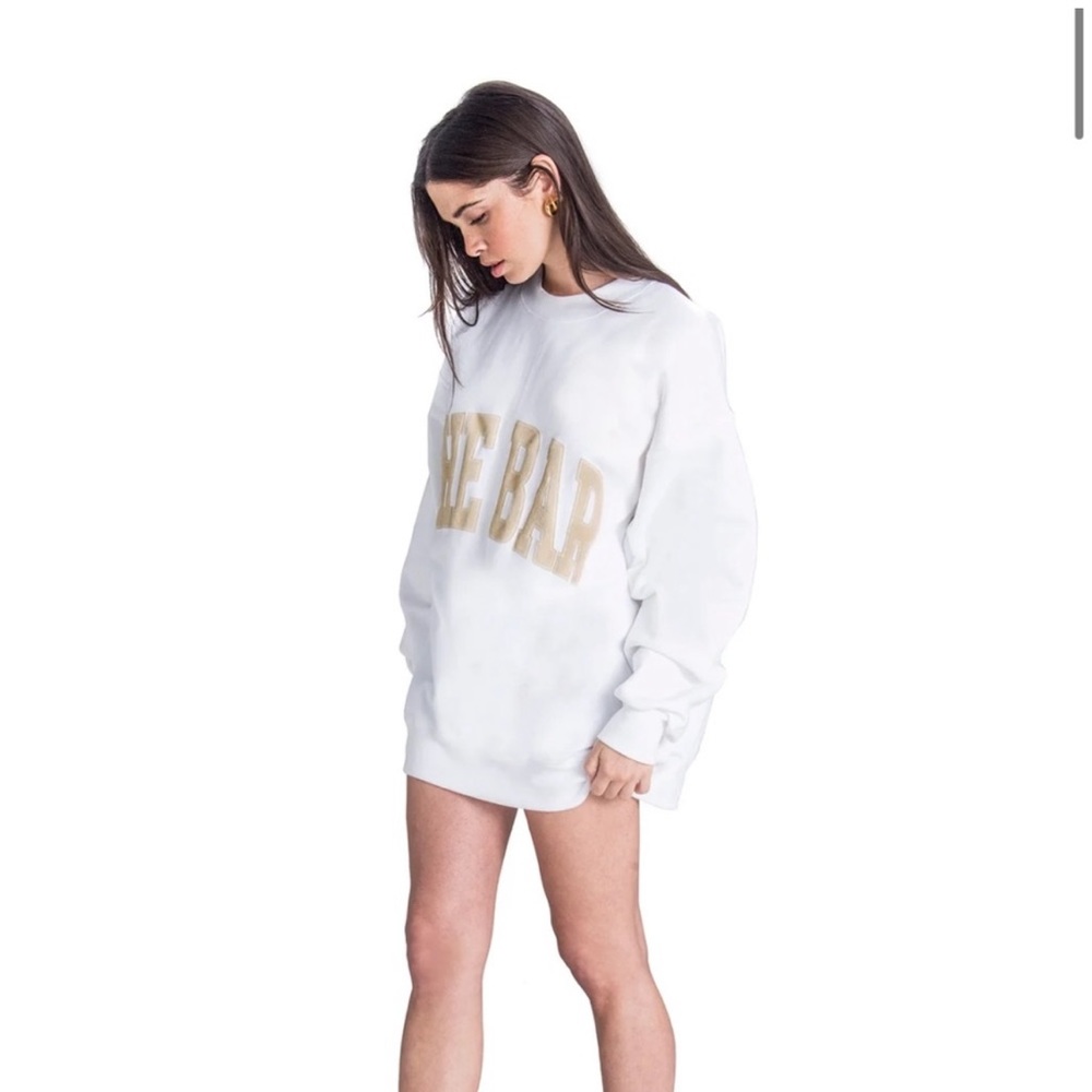*ALWAYS SOLD OUT*~The Bar, White/Tan Varsity Sweatshirt - Picture 2 of 10